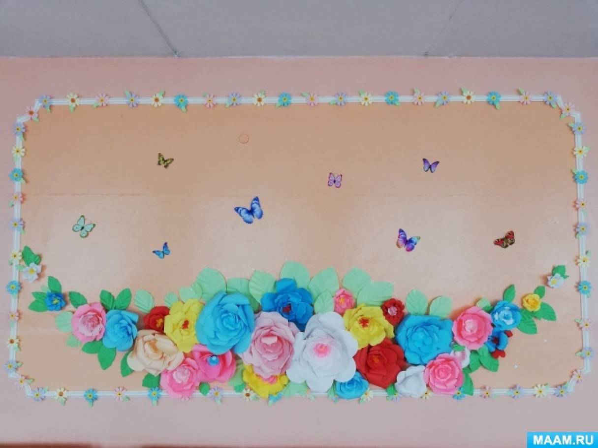 Объемные цветы на стену (76 фото)