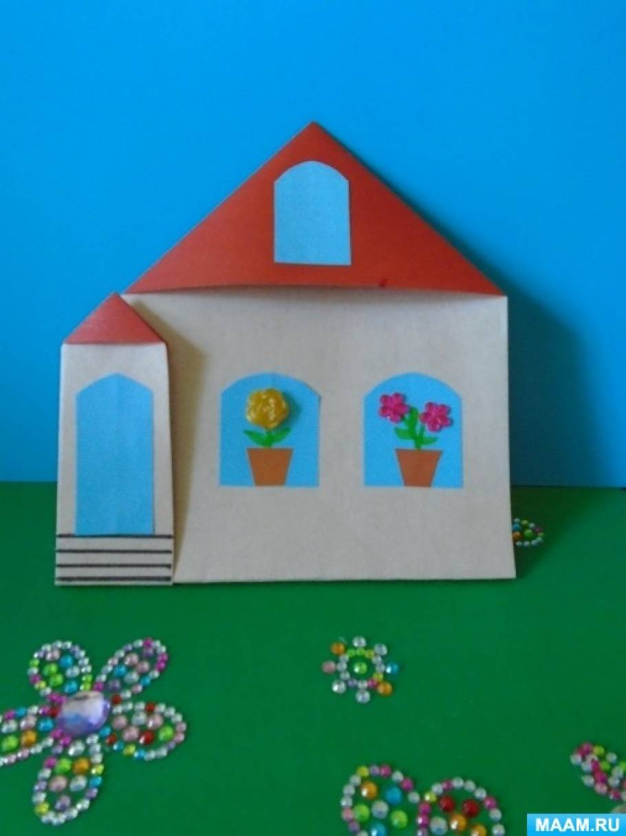 Как сделать домик из бумаги - поделка для детей