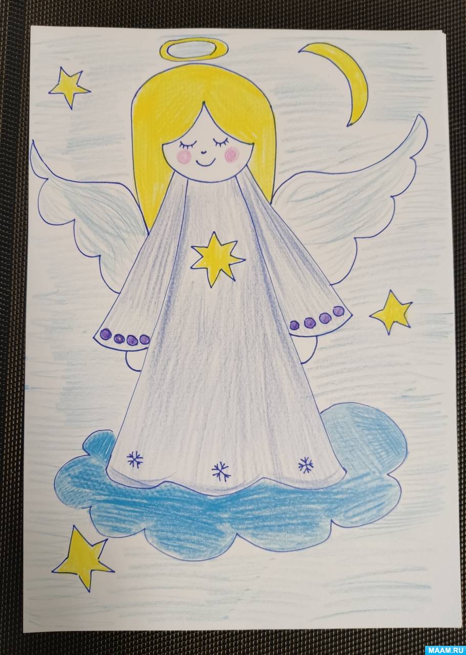 Раскраска Рождественские ангелы | Раскраски для детей печать онлайн