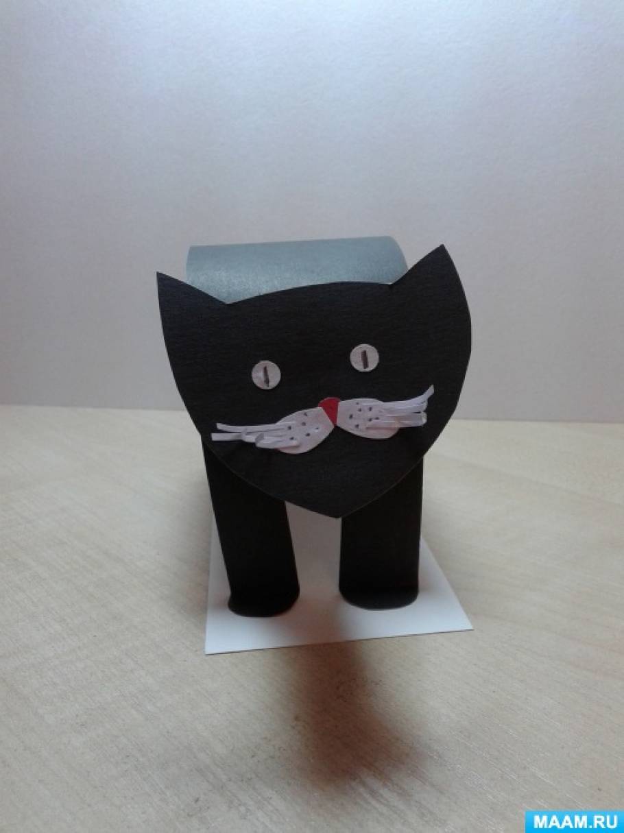 Как сделать кота из бумаги легко