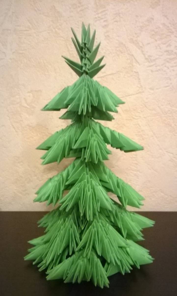 Красивая новогодняя елка из 3D модулей. Модульное оригами елка. Елка оригами - конференц-зал-самара.рф