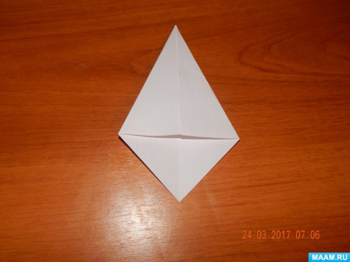 Двойной треугольник подснежник оригами