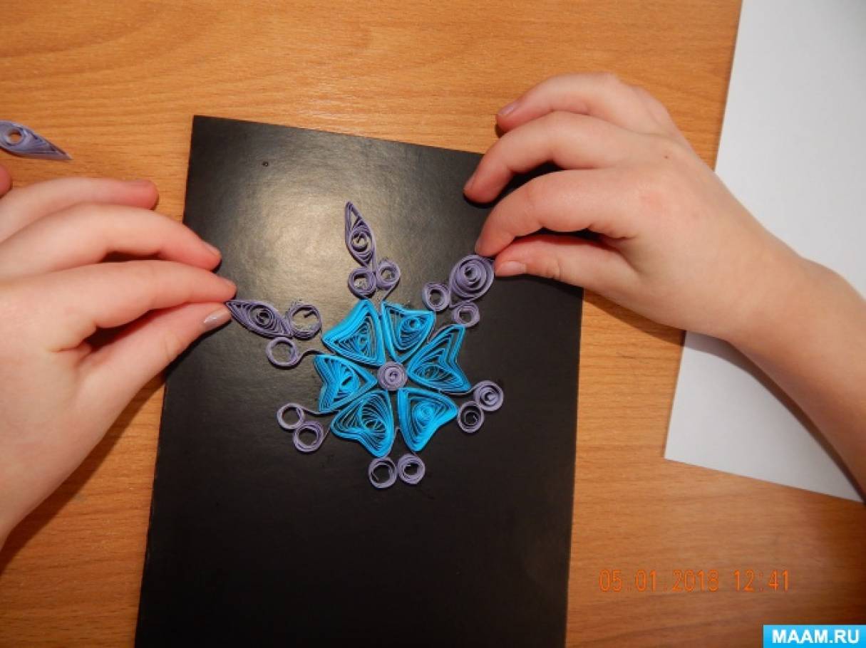 Новогодняя открытка своими руками «Елочка» с использованием техники квиллинг