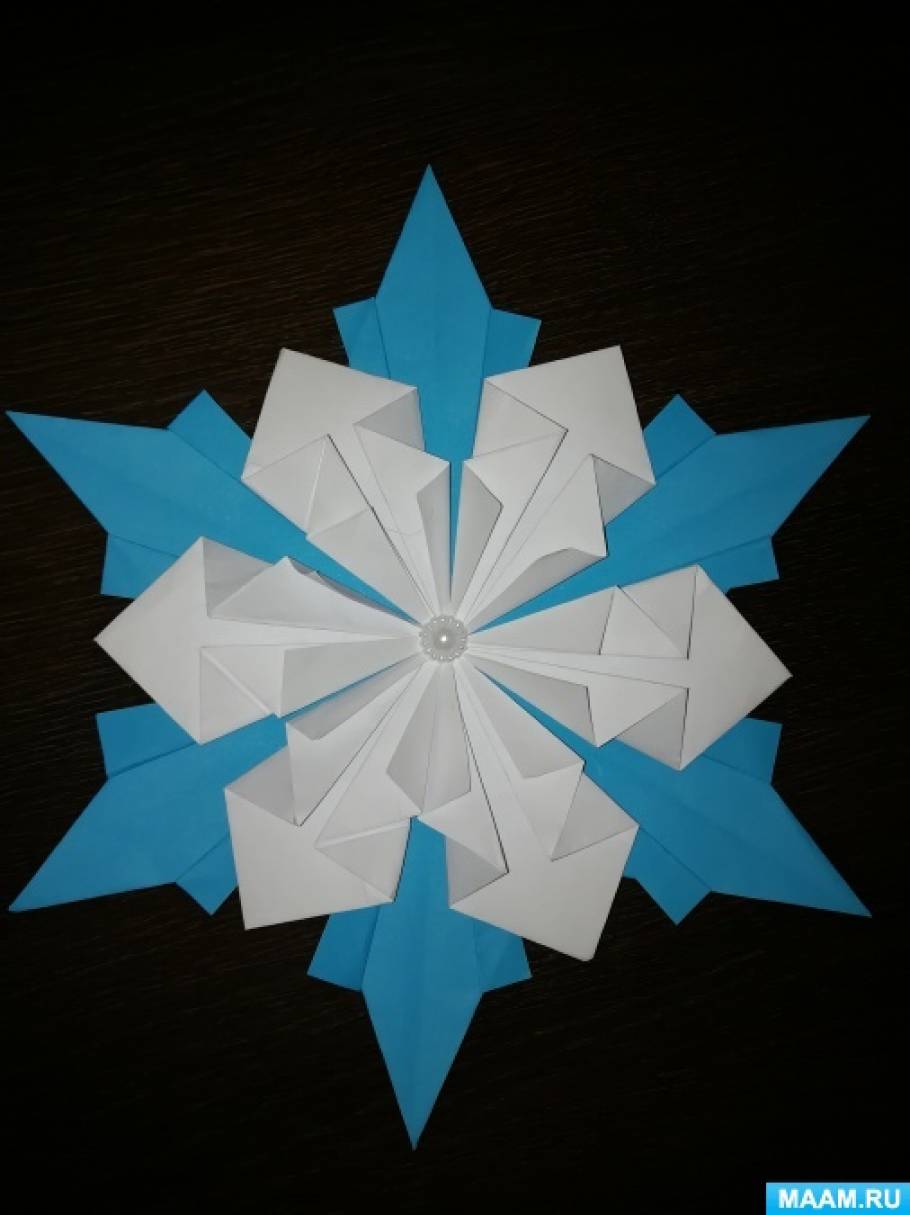 Снежинка, модульное оригами, пошагово - мастер класс