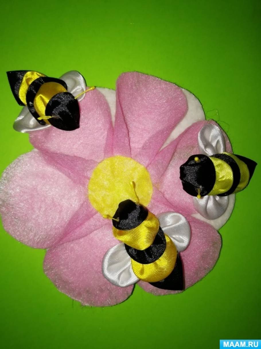 Пчела из лент своими руками. Мастер-класс Елены Громыко