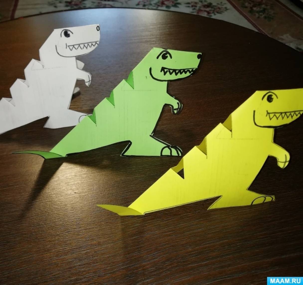 Поделки динозаврики из бумаги - 77 фото