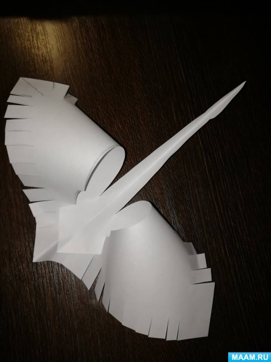 Объемные предметы из бумаги – схема сборки двойного лебедя