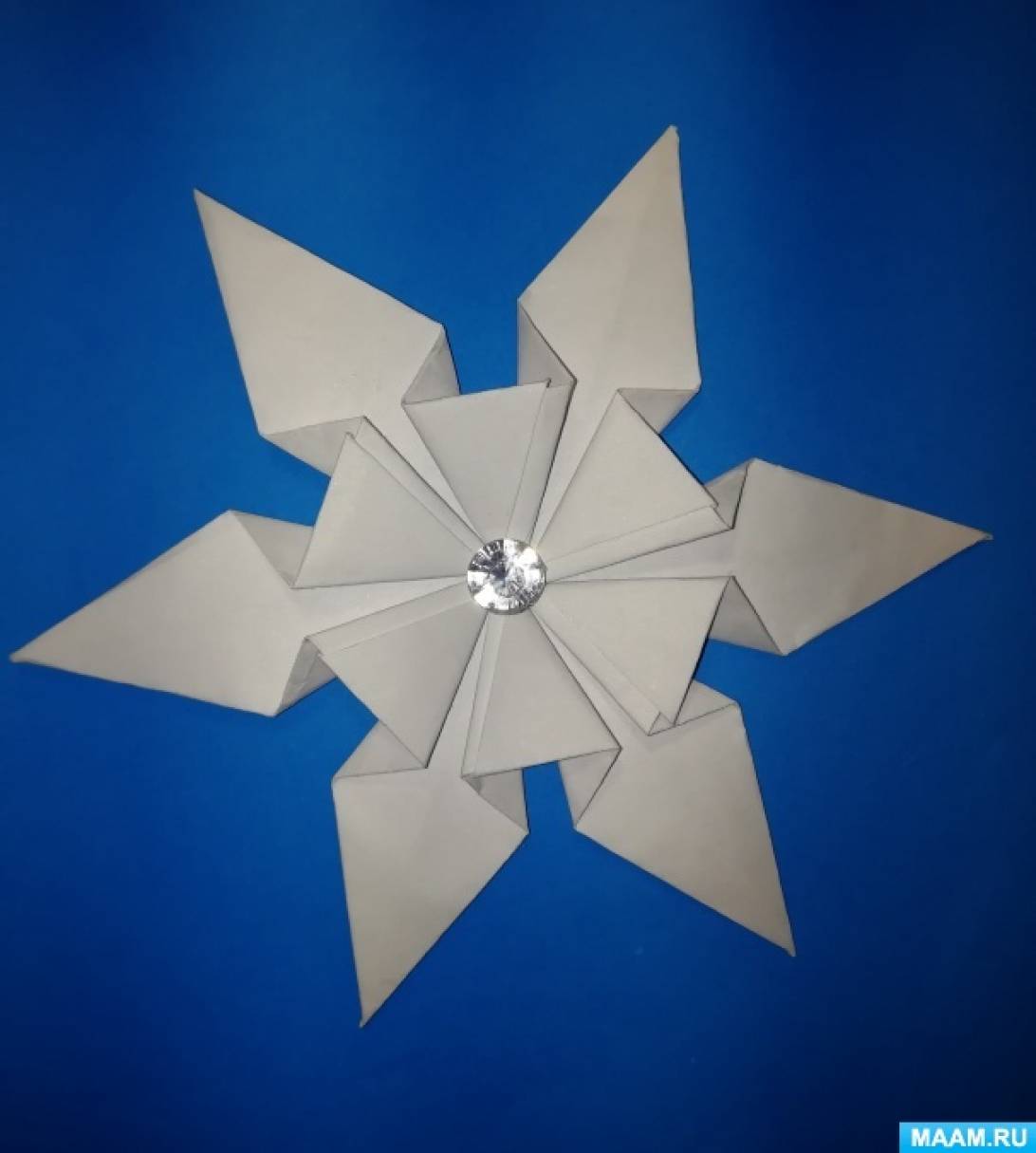 Снежинка из бумаги ❄ Оригами Снежинки на Новый год 
