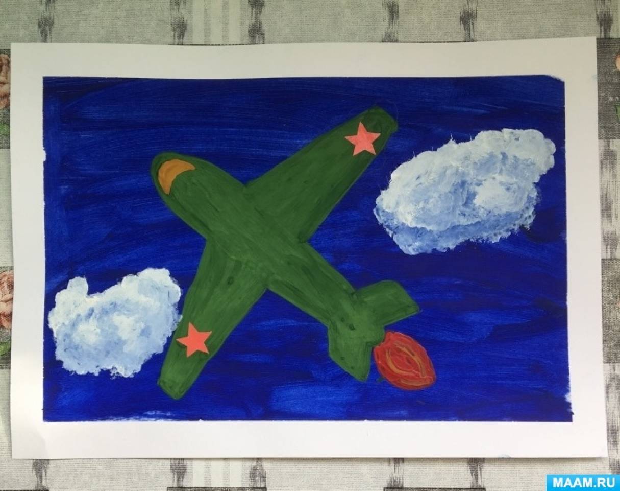 Как легко нарисовать военный самолёт. Небо самолет поэтапно для детей.