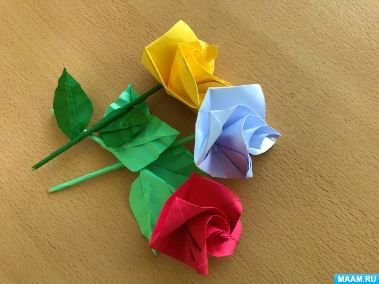 Роза оригами: простые схемы складывания поделок из бумаги своими руками (115 фото идей)
