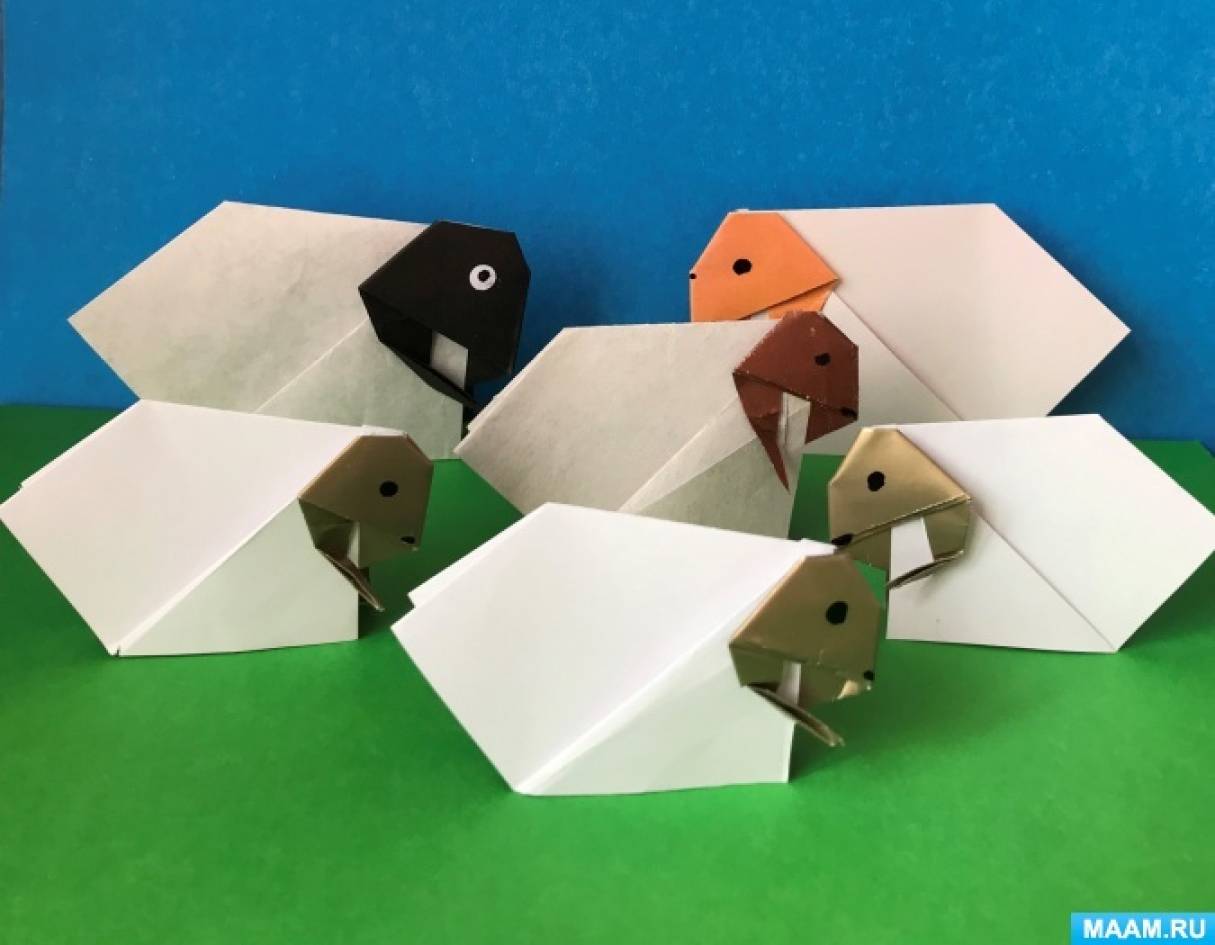 Как сделать Овечку из бумаги | Оригами Овца своими руками | Фигурка Животного для детей без клея