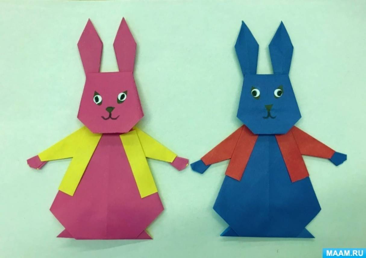 Оригами-кролик из бумаги
