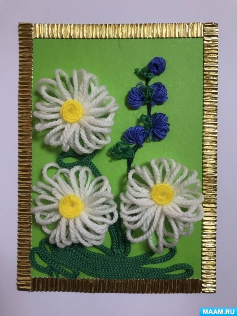 Открытка с ромашками - Поделки из бумаги, Цветы своими руками, для детей от 7 лет | HandCraftGuide