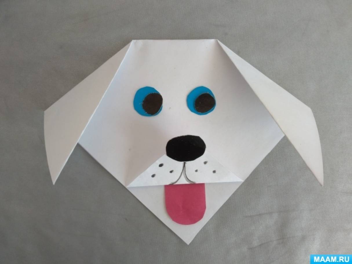 Собака «Скотч-терьер» оригами из бумаги пошаговая схема