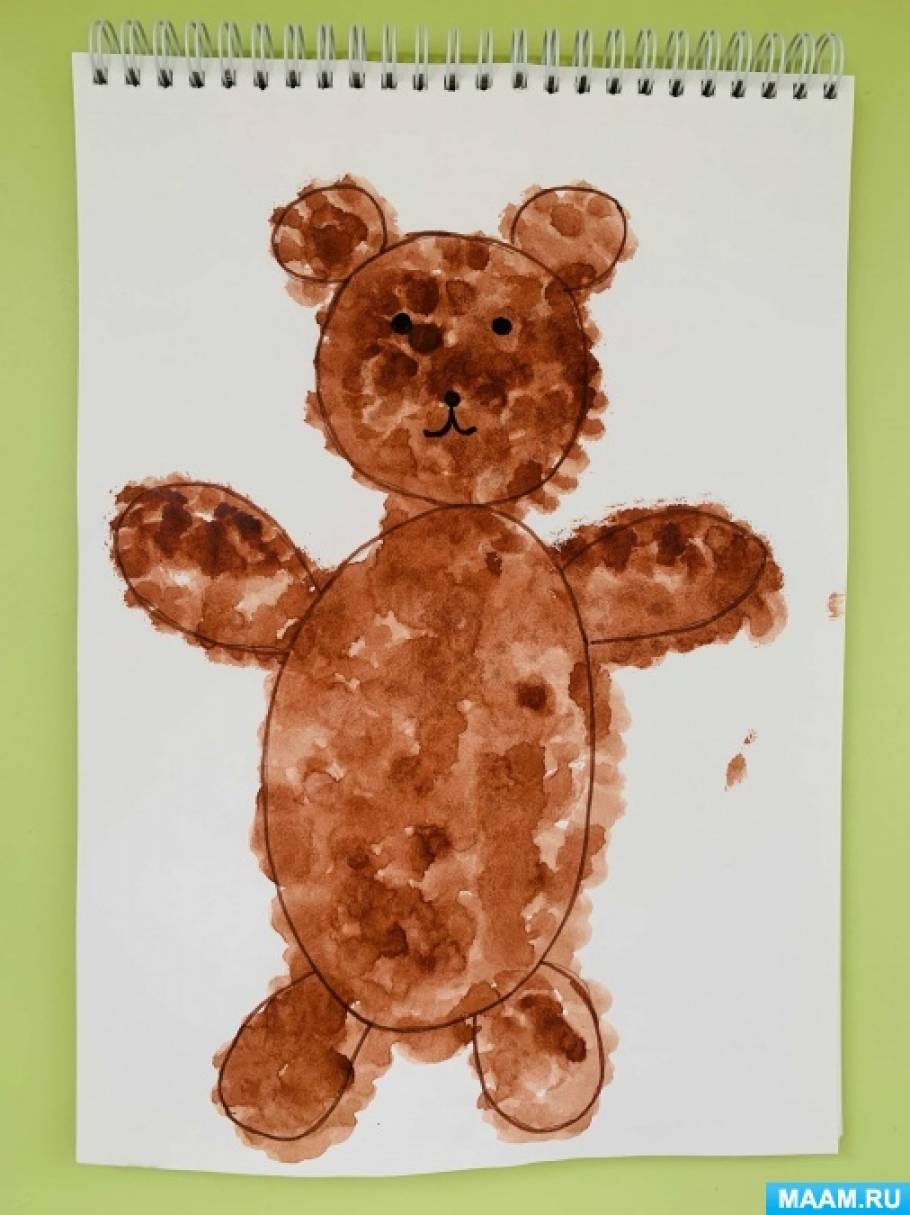 Раскраска для малышей медвежонок