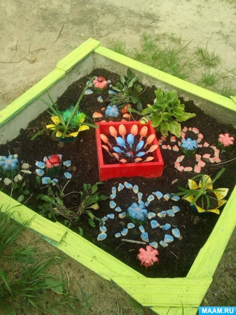 Цветочная клумба в детском саду своими руками (78 фото)