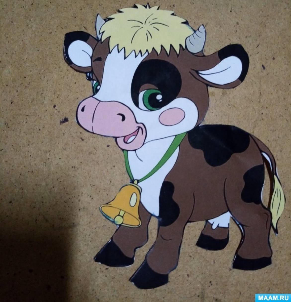 Поделка «Корова» своими руками для детского сада пошагово с фото