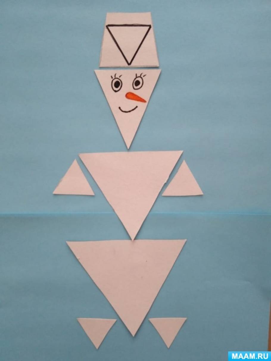 Делаем снеговика в технике оригами