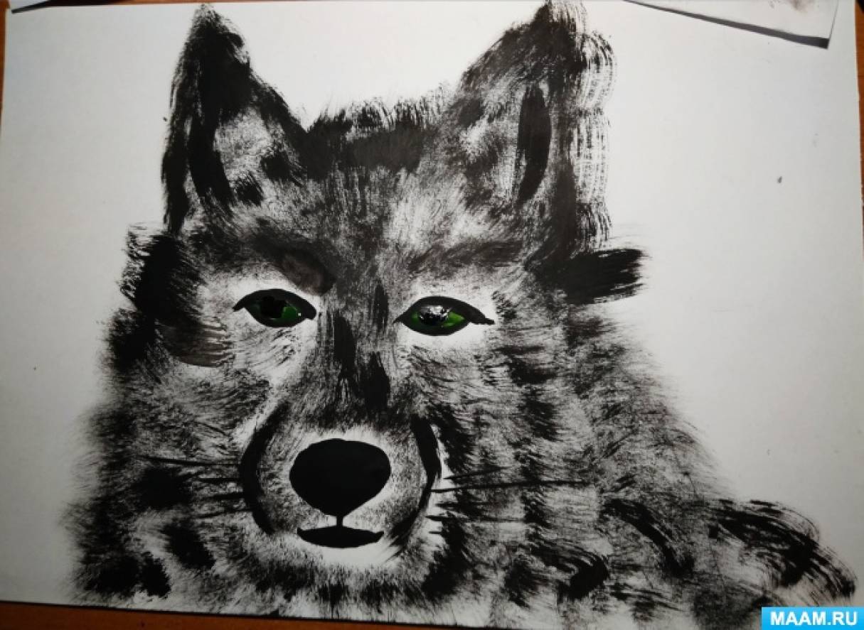 Как нарисовать волчонка карандашом поэтапно