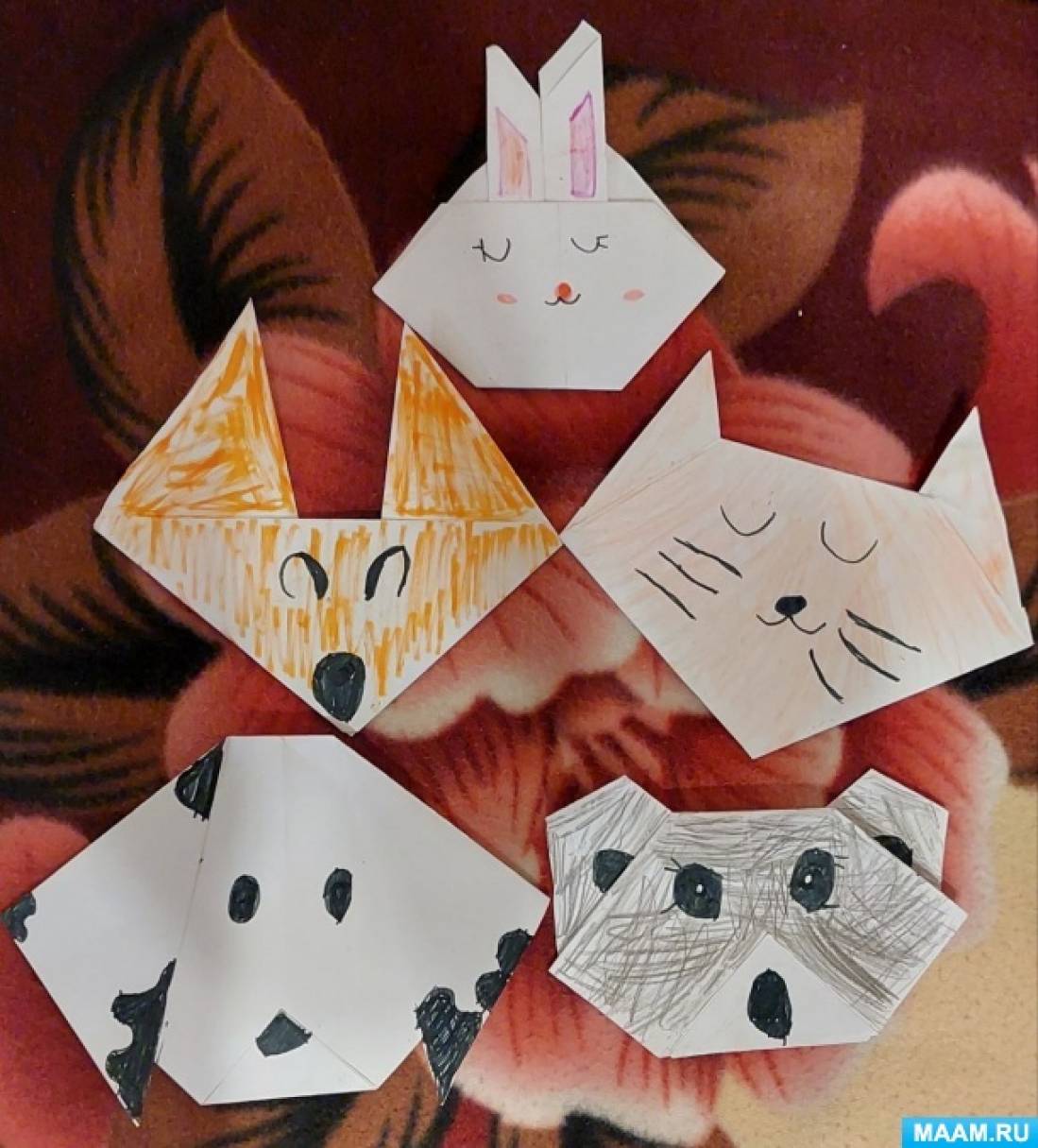 Конструирование в технике оригами «Лисичка» для средней группы