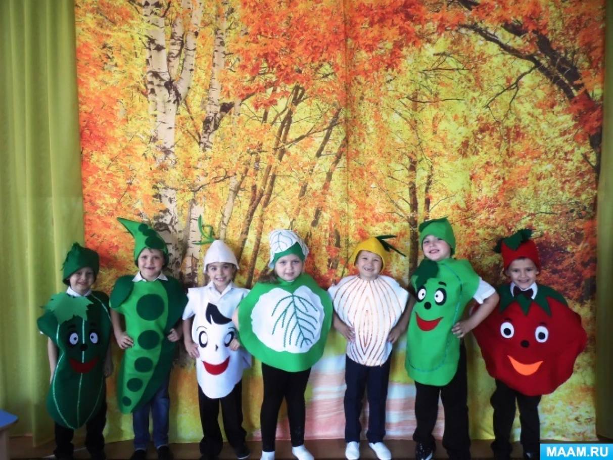 Карнавальные костюмы для детей: овощи, фрукты, грибы, ягоды