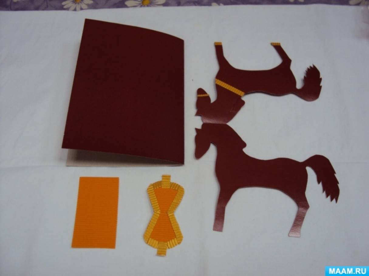 Новый год 2014 оригами бумаги лошадь
