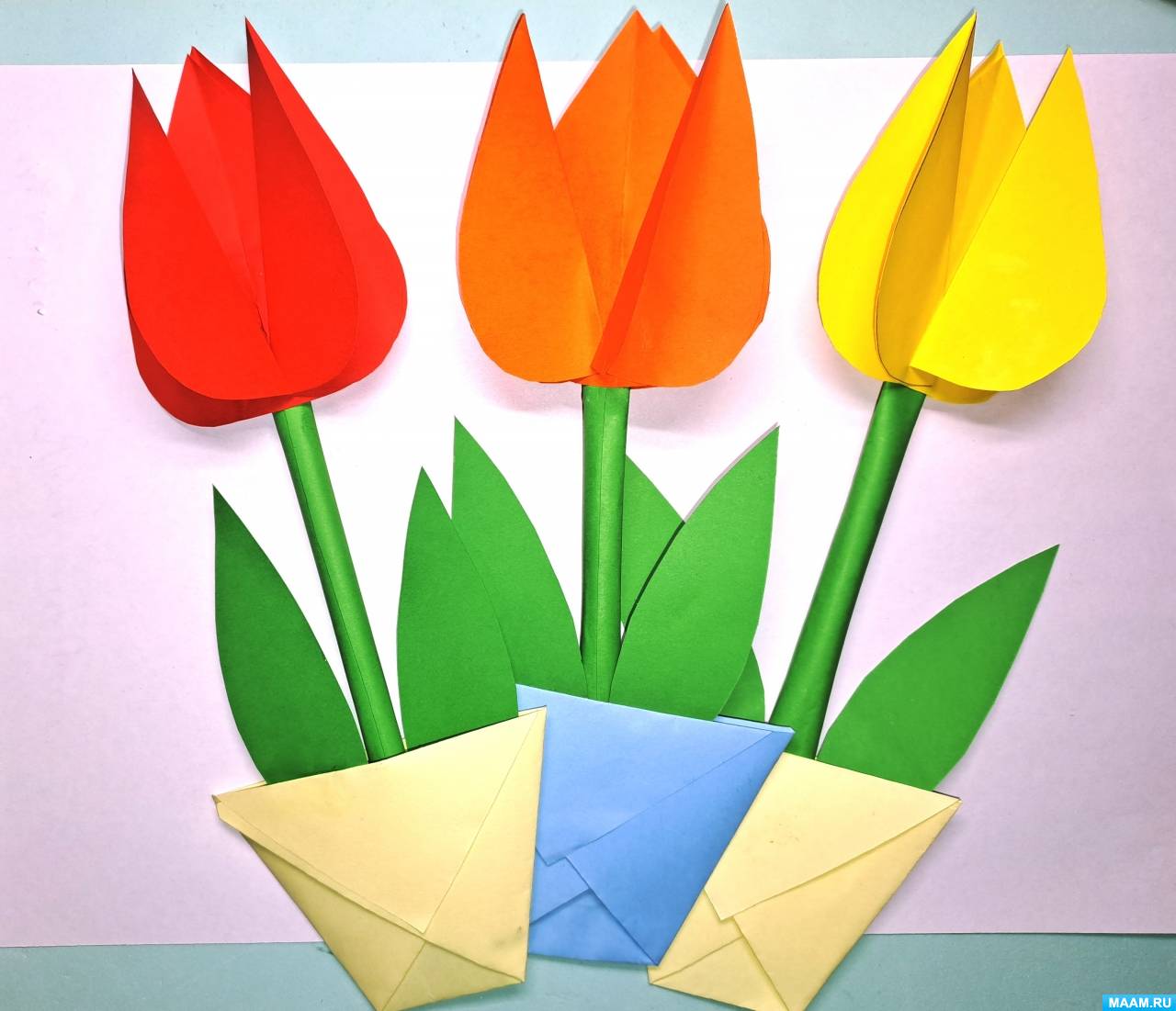 Очень простой способ сделать тюльпаны из бумаги: Мастер-Классы в журнале Ярмарки Мастеров