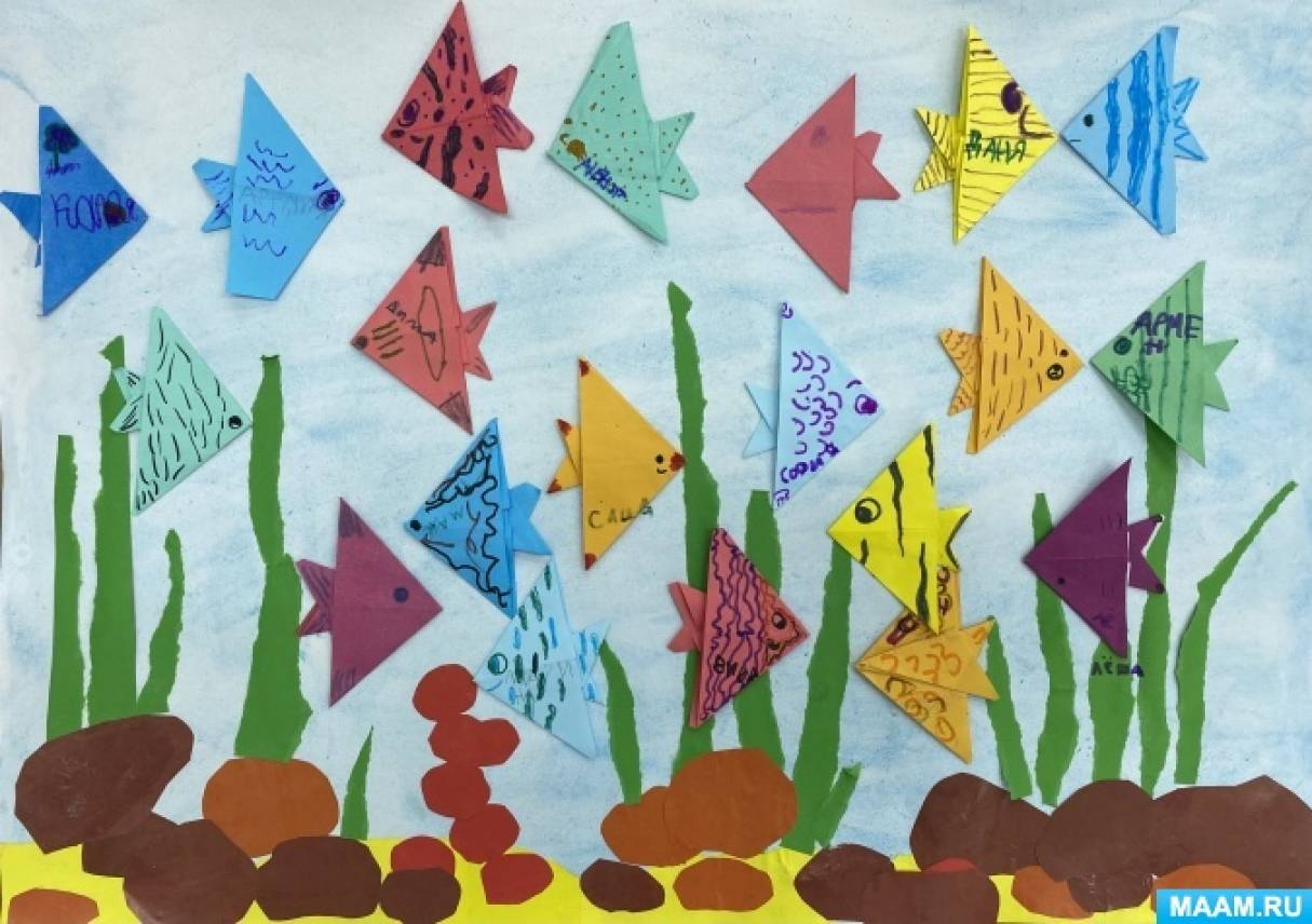 Оригами из бумаги рыбки