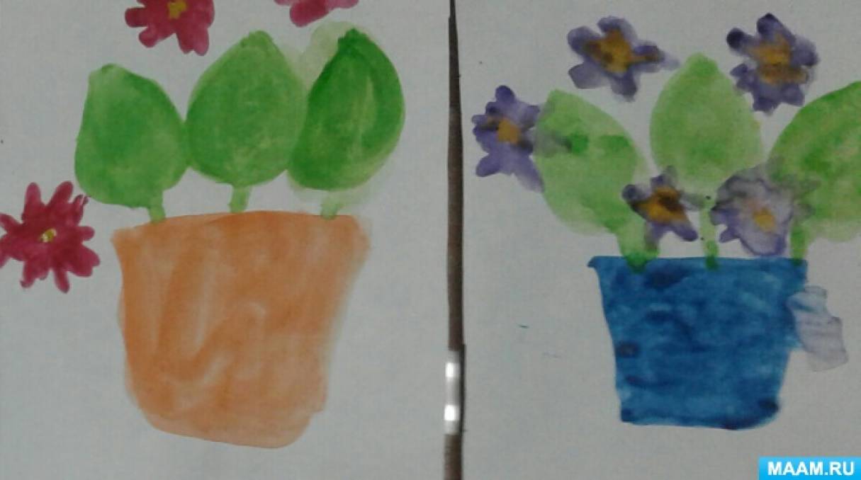 Рисование в младшей группе цветок в горшке. Колдина рисование комнатные растения. Рисование фиалки в средней группе. Рисование фиалка в горшке в средней группе. Рисование комнатные растения младшая группа.