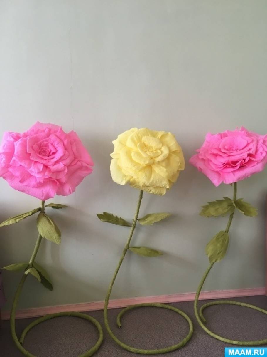 Цветы из гофрированной бумаги своими руками - 88 фото