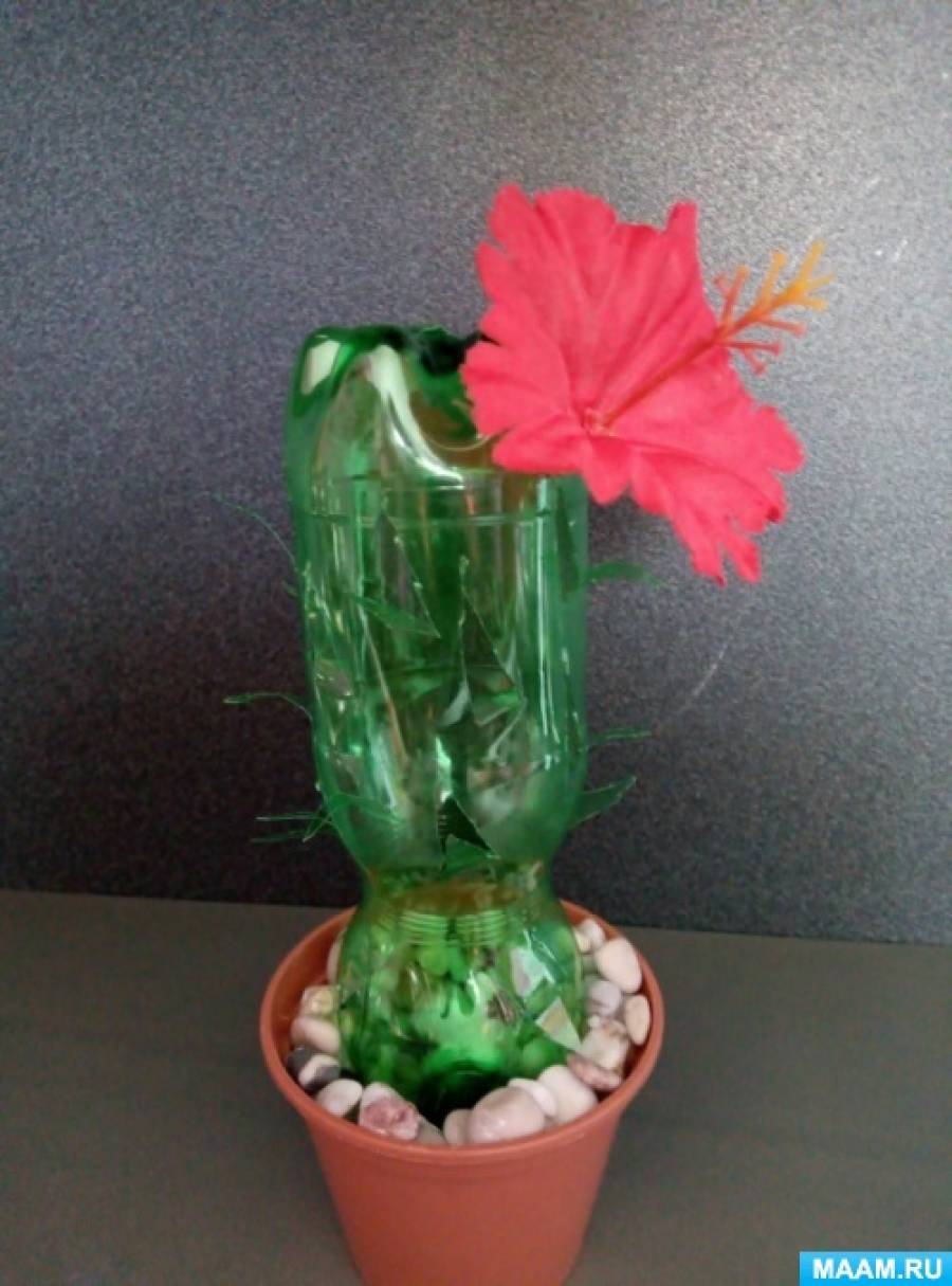 Поделки для сада: мексиканские кактусы из пластиковых бутылок