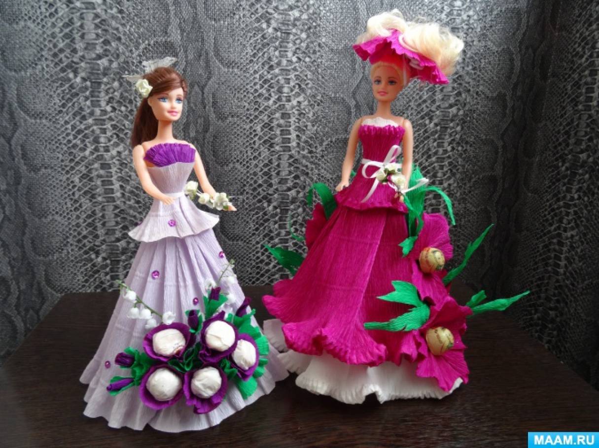 Букеты из конфет: кукла в платье из конфет, мастер класс | МОРЕ творческих идей для детей