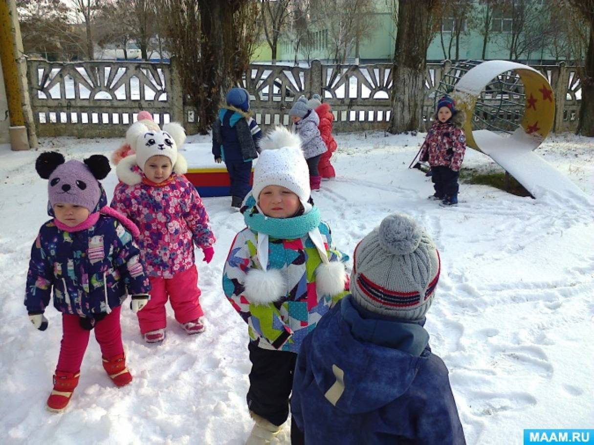 Занятие для детей первой младшей группы на прогулке. Зимние забавы (5  фото). Воспитателям детских садов, школьным учителям и педагогам - Маам.ру