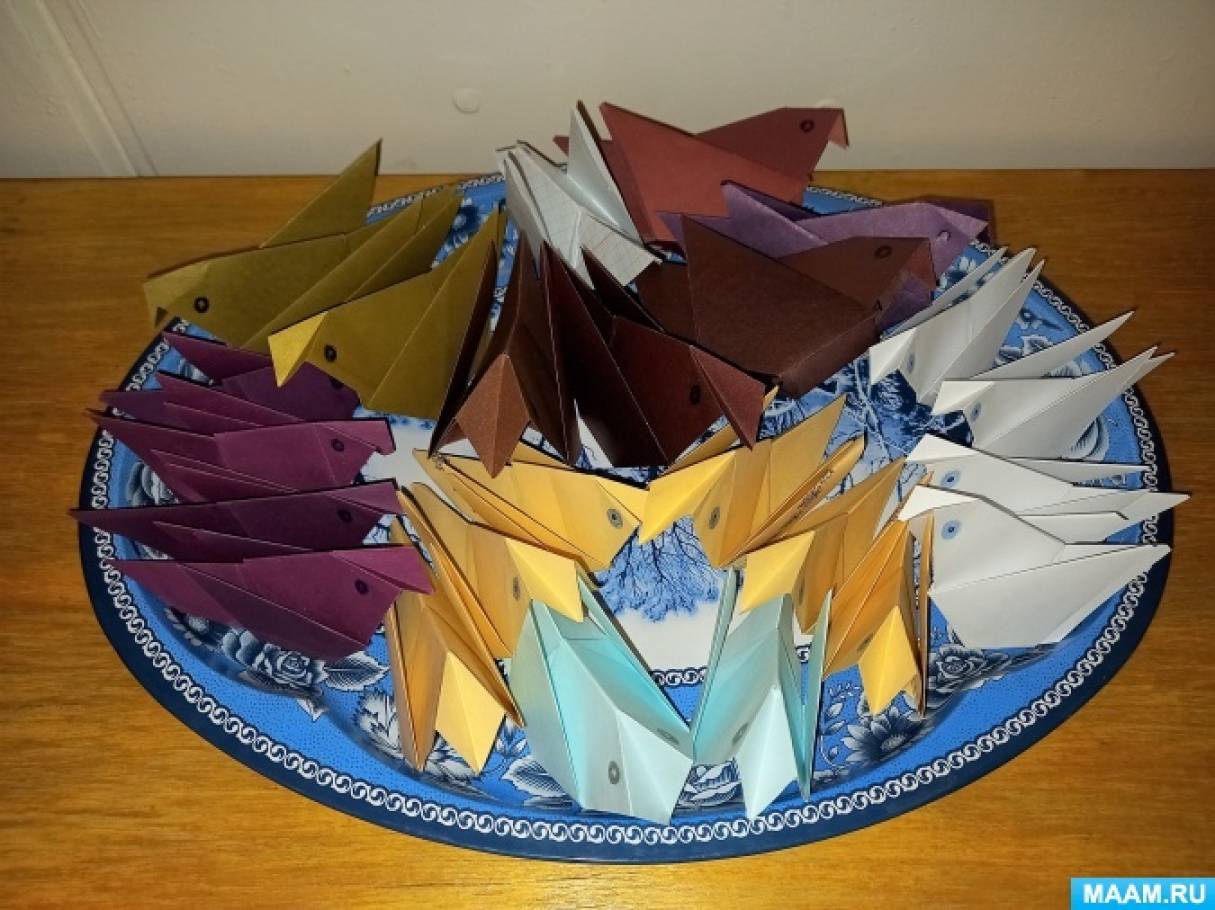 Детские схемы оригами по сборке птиц