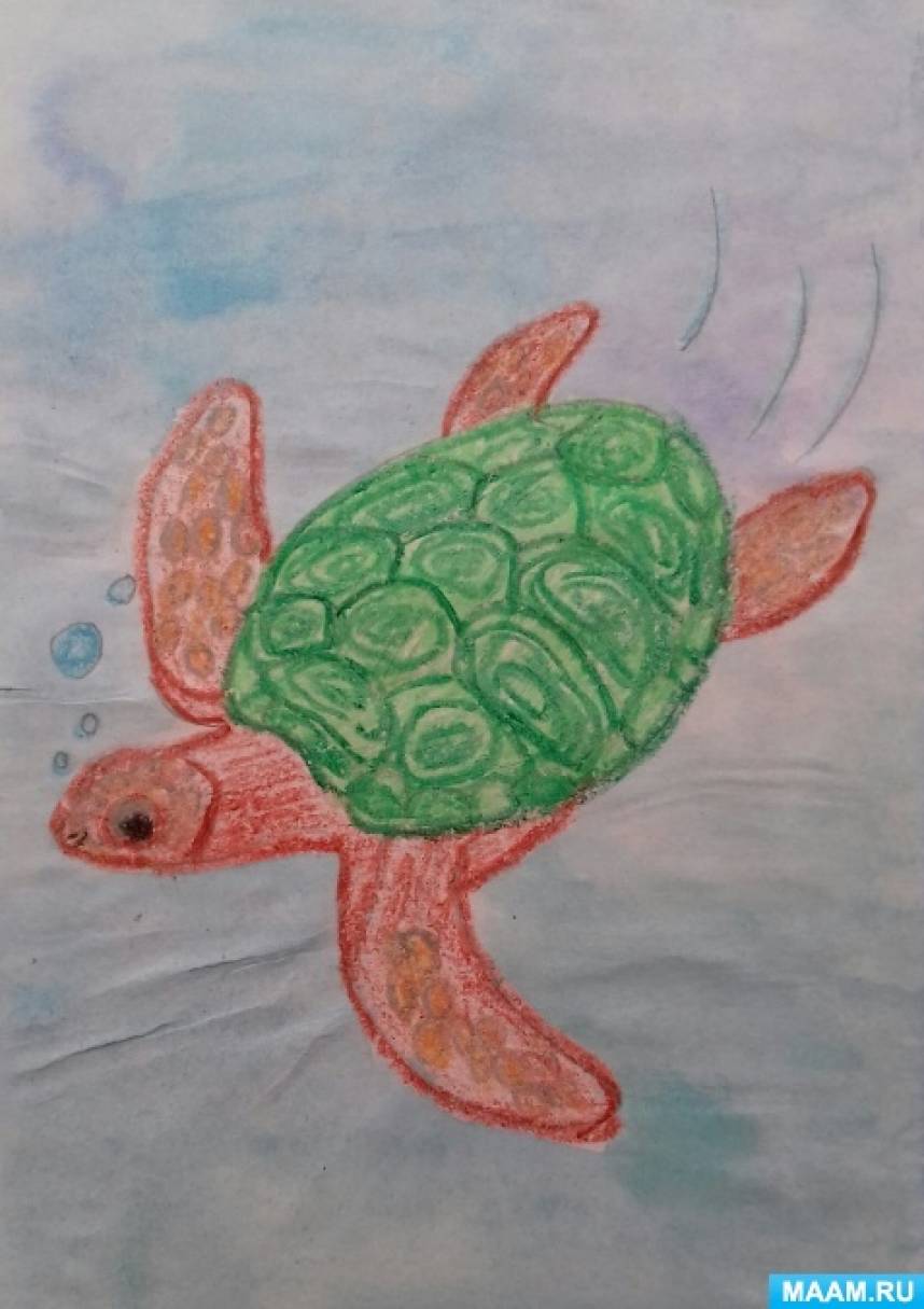раскраска Русалочка верхом на морских черепах