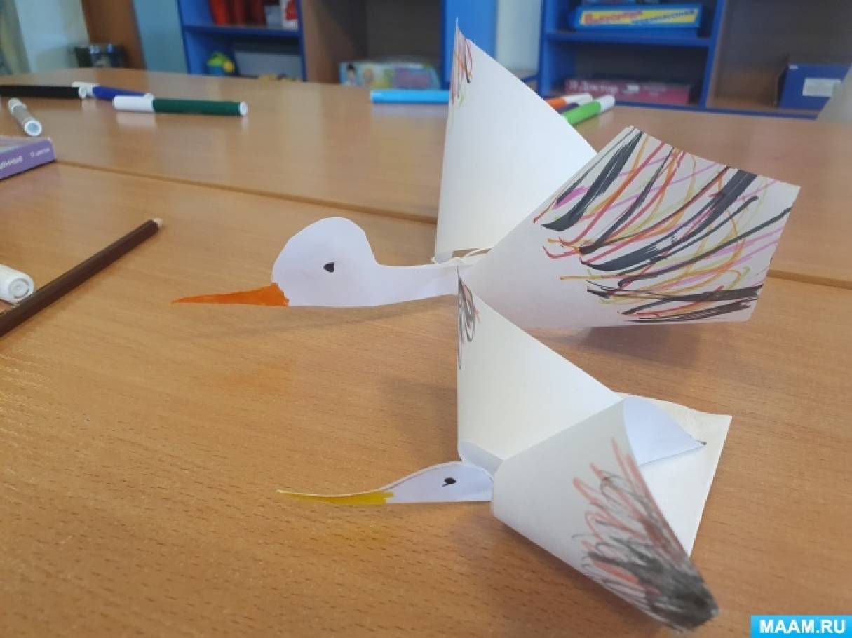 Как сделать Журавлика из бумаги | Оригами Журавль своими руками для детей | Бумажная Птица без клея
