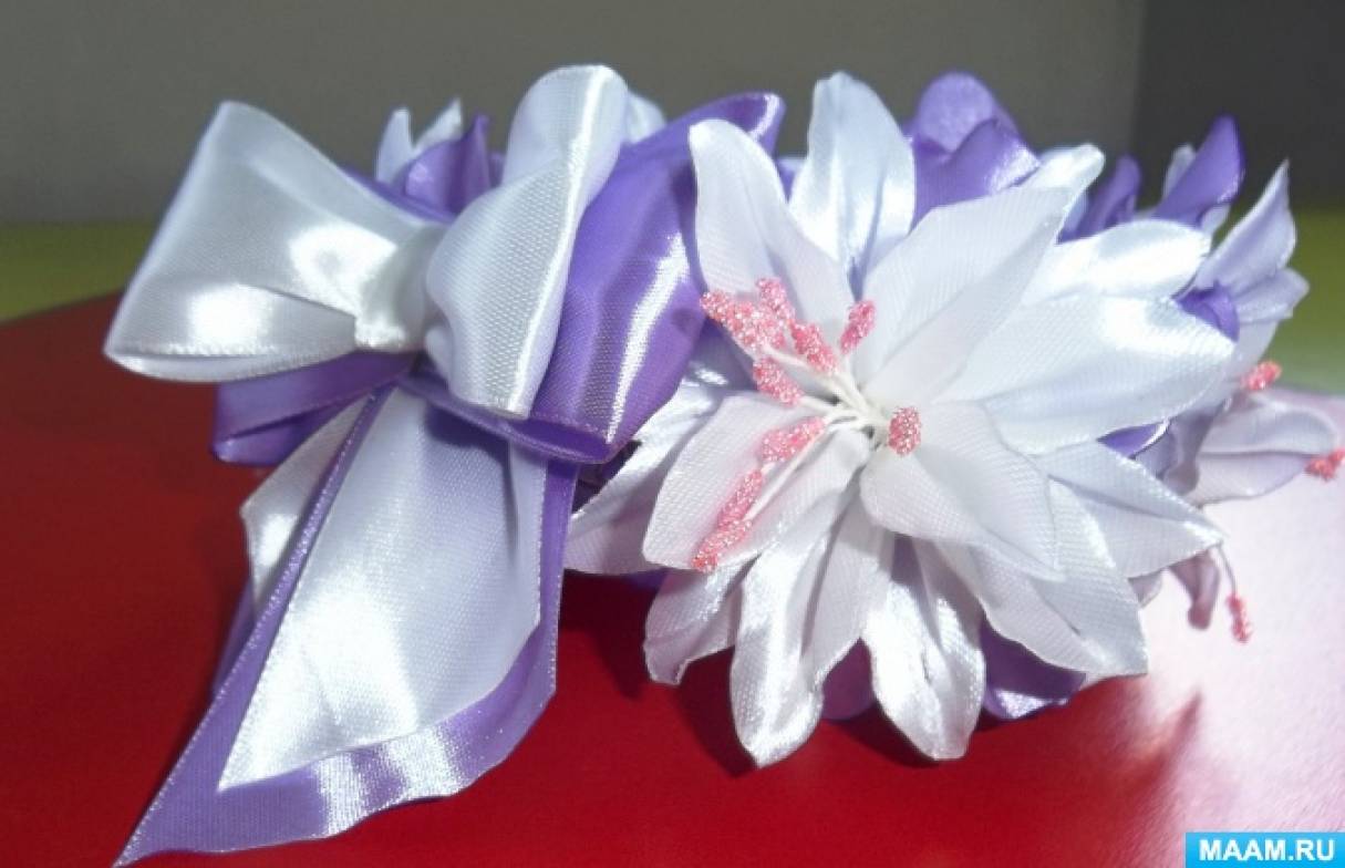 РЕЗИНКИ КАНЗАШИ, МК / DIY Scrunchy with Kanzashi flowers/NEW PETAL