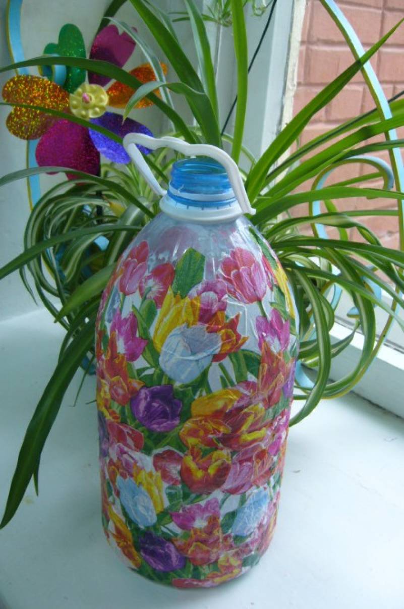 Ваза из пластиковой бутылки и шпагата / джута. Декор своими руками. Best out of waste vase
