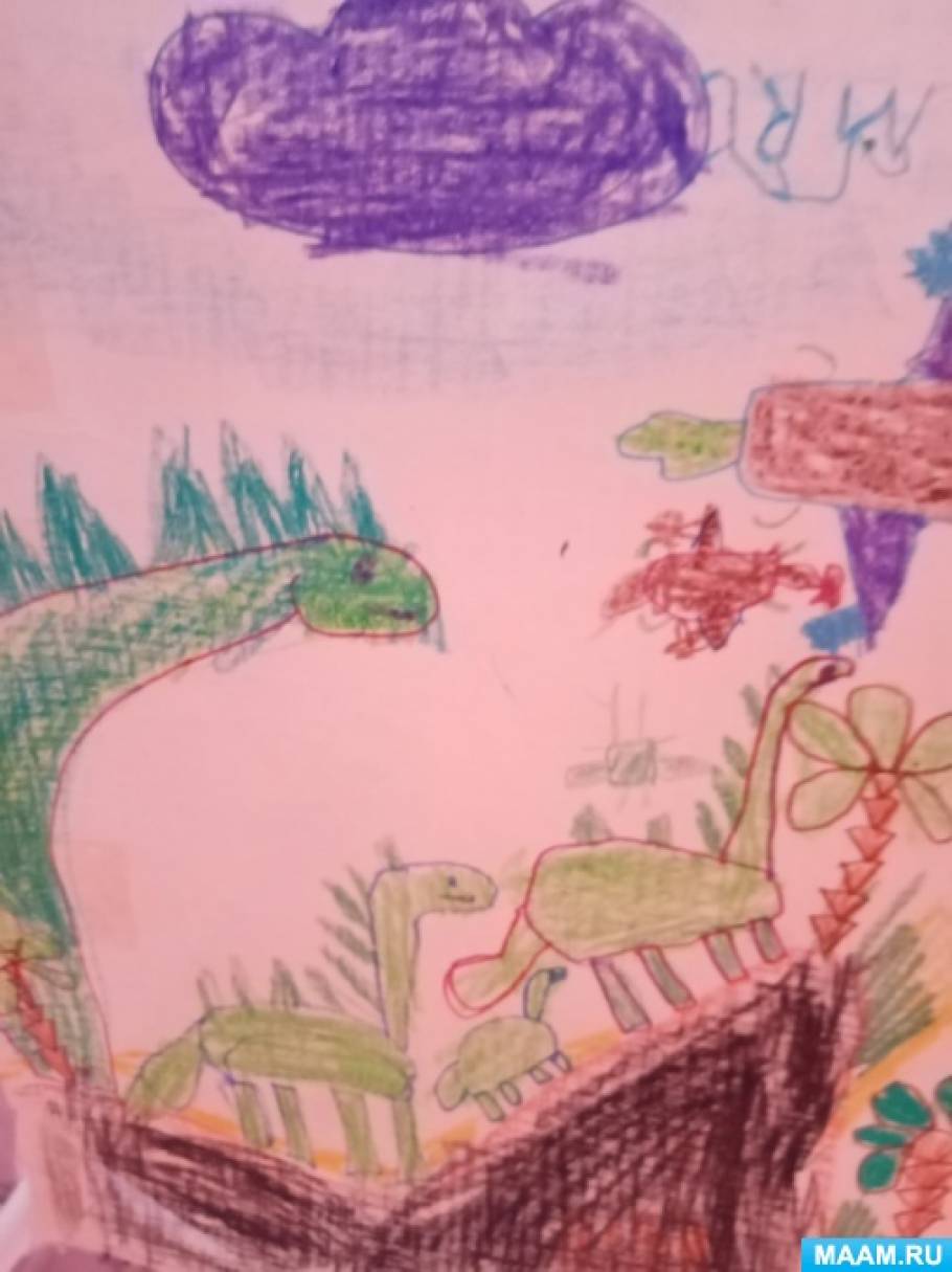 Как нарисовать легкие рисунки про динозавров. Мастер-класс