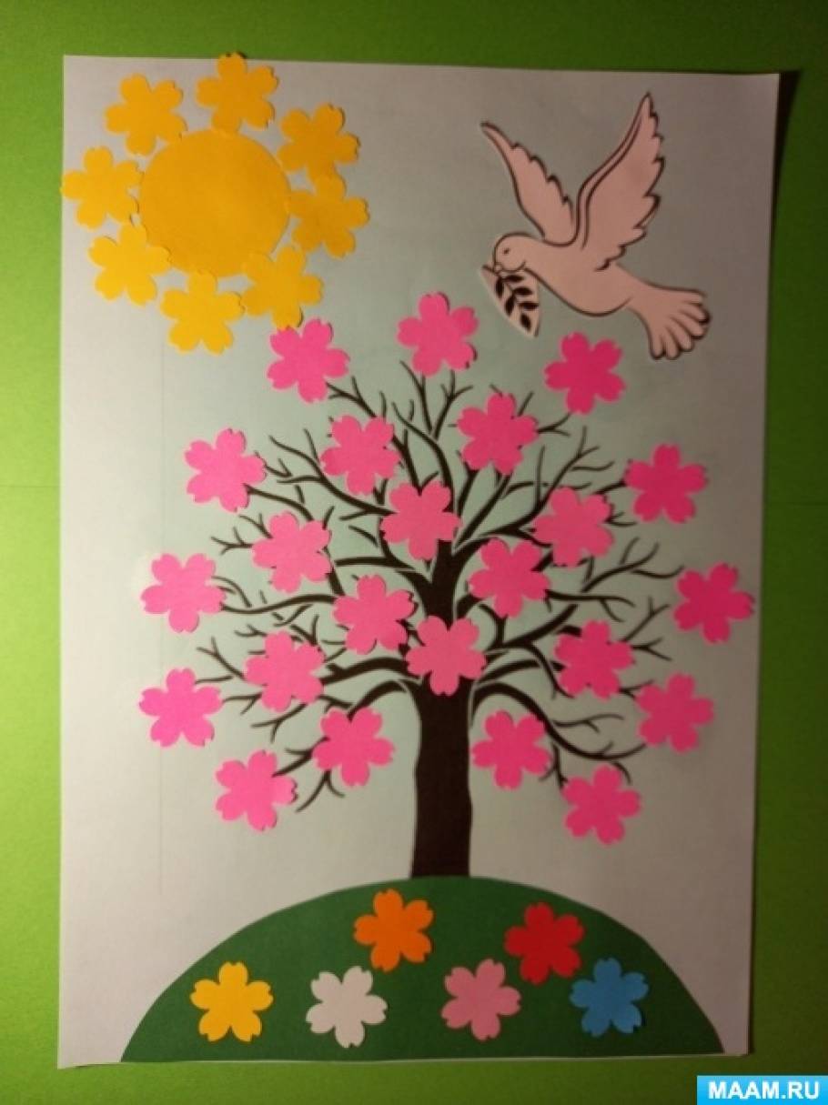 Деревья в цвету. Детская поделка | Детские поделки, Поделки, Весенние поделки