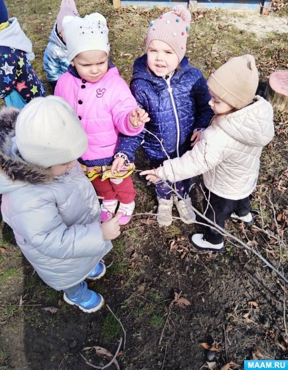 Весенняя прогулка «Наблюдения за изменениями в природе» с детьми группы  раннего возраста (5 фото). Воспитателям детских садов, школьным учителям и  педагогам - Маам.ру