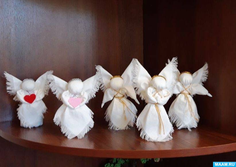 Поделки для детского сада Ангелочки из ткани