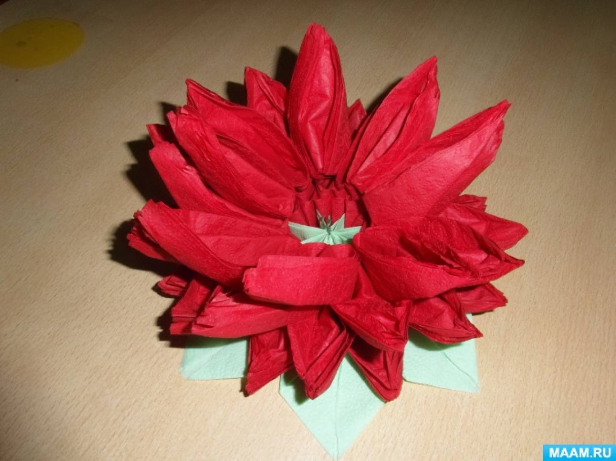 Изготовление цветов из салфеток своими руками для начинающих