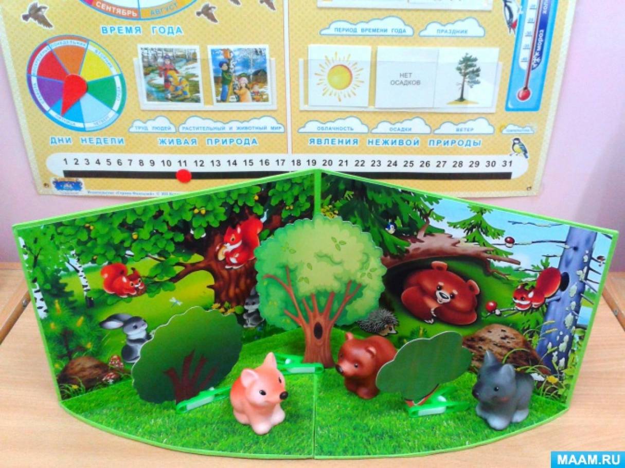 Элементы игрового макета парка: дерево, скамейка