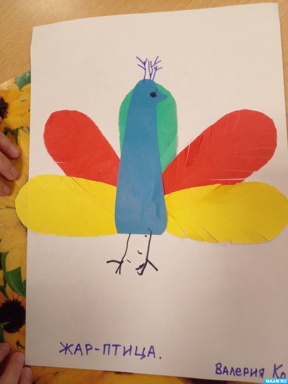Птичка из цветной бумаги своими руками