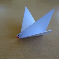 Простая оригами схема: голубь мира