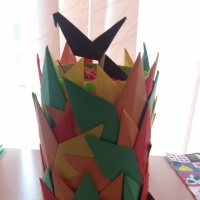 Модульное оригами «Радужная ваза». Сборка вазы из модулей оригами