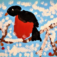 Рисование гуашью в старшей логопедической группе «На рябиновую ветку сел рубиновый снегирь»