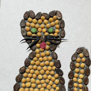 «Кошка». Мастер-класс по пластилинографии с использованием природного материала для учеников младших классов