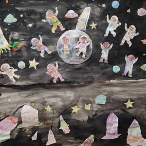 Коллаж «Покорители космоса» в старшей группе